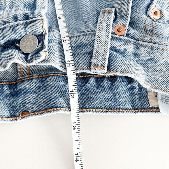 Levi Strauss & Co. Mens 501 Mid-Rise Straight-Leg Denim Jeans Blue Light-Wash 28 - Picture 12 of 14